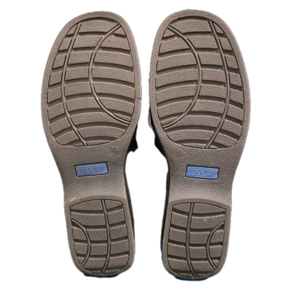 Cobbie Cuddlers ELSA II Black Leather Sandals Size 10 Women's Adjustable (EUC) - Picture 9 of 9